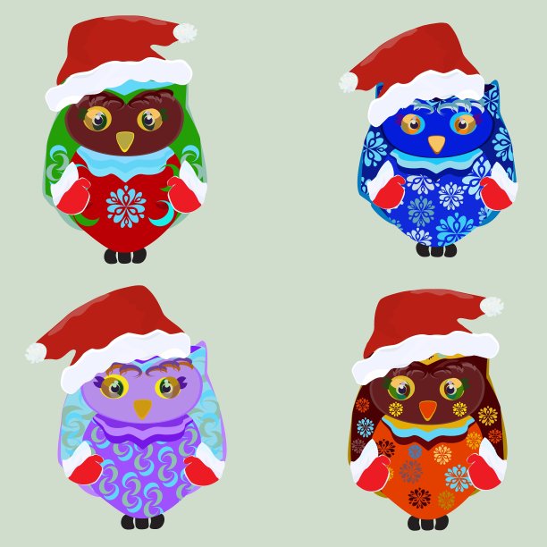 圣诞节的猫头鹰图片下载