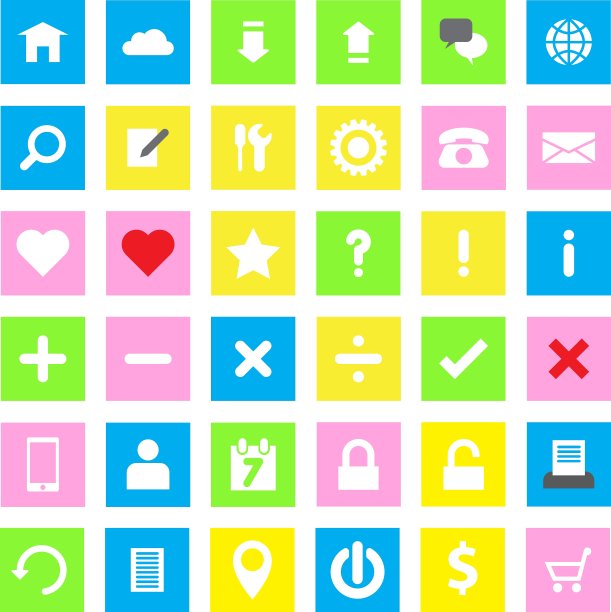 网页图标平面样式上的矩形图片下载