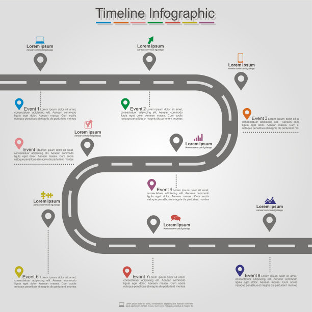 道路信息图时间线元素布局图片下载
