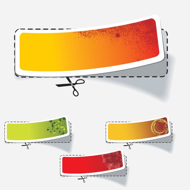 多色的现实的贴纸图片下载