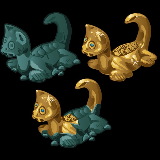 三尊古雕龙洁净与肮脏图片下载