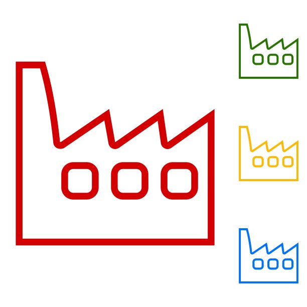 工厂标志线条图标的集合图片下载
