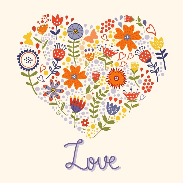 带着花心的爱情卡片图片下载