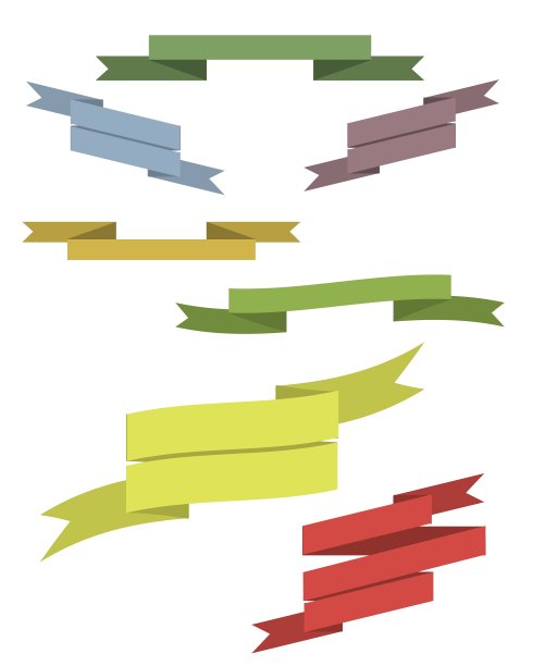 彩色的丝带集图片下载