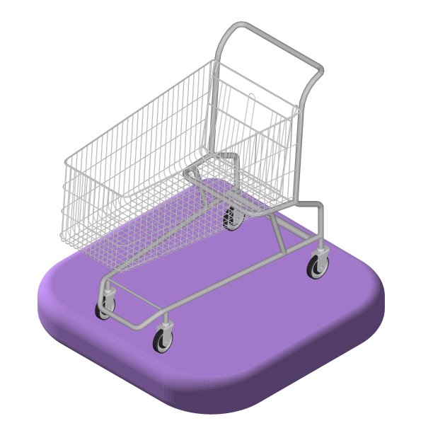 等距3D图标象形图超市手推车图片下载