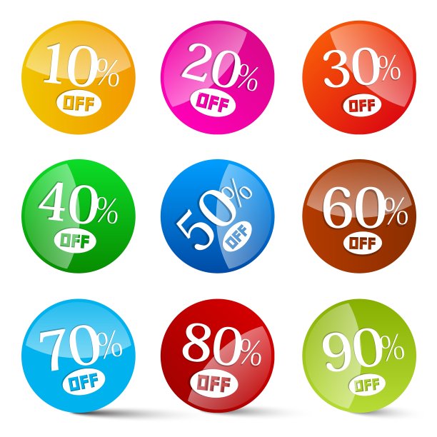 彩色折扣圈设置标签孤立图片下载