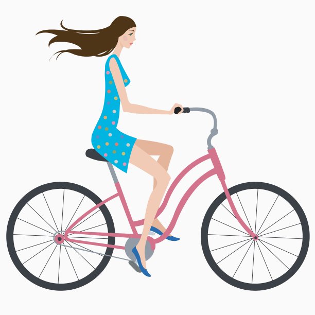 女孩的自行车图片下载