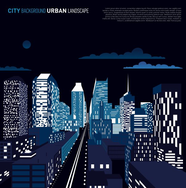 建筑建筑中透视图夜景图片下载