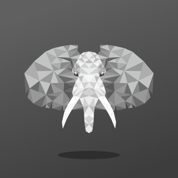 动物肖像与多边形几何设计图片下载