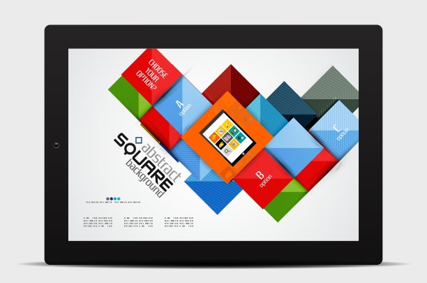 几何正方形和信息图形选项图片下载