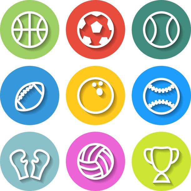 一组平面运动图标图片下载