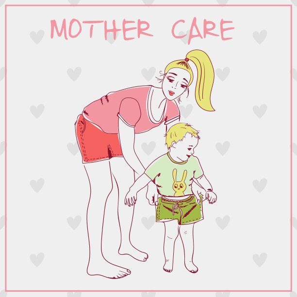 美丽的母亲和她的孩子图片下载