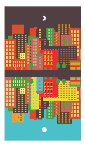 白天和晚上的城市景观图片下载