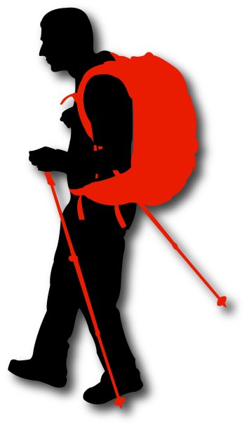 轮廓的徒步旅行者图片下载