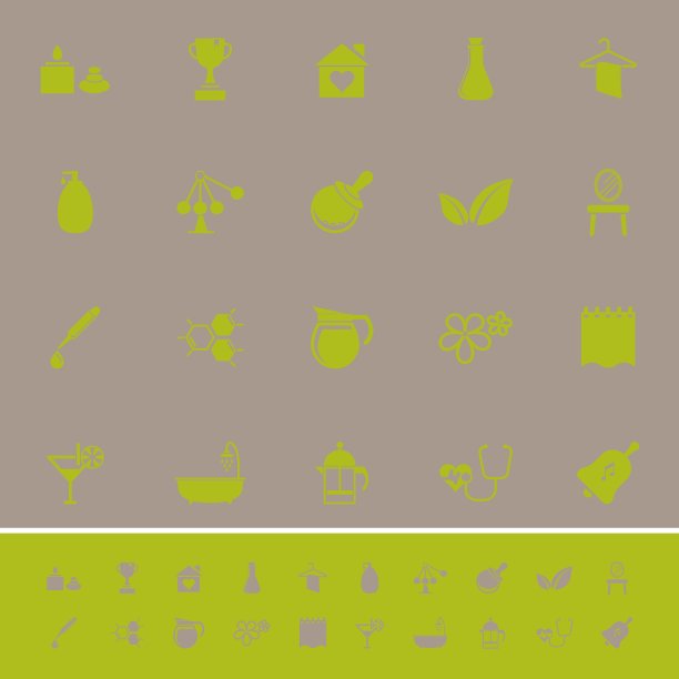 水疗治疗颜色图标在灰色背景图片下载