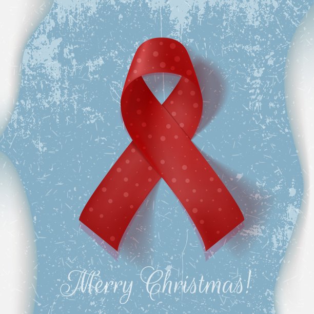 圣诞的红丝带在冰雪上弯曲图片下载