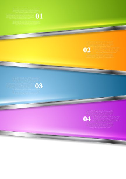 明亮的信息图形背景与金属条纹图片下载