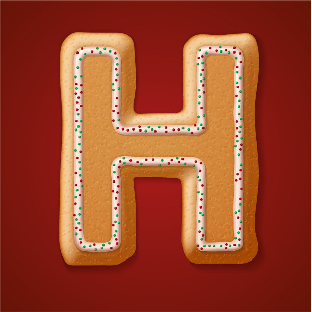 圣诞姜饼饼干字母图片下载