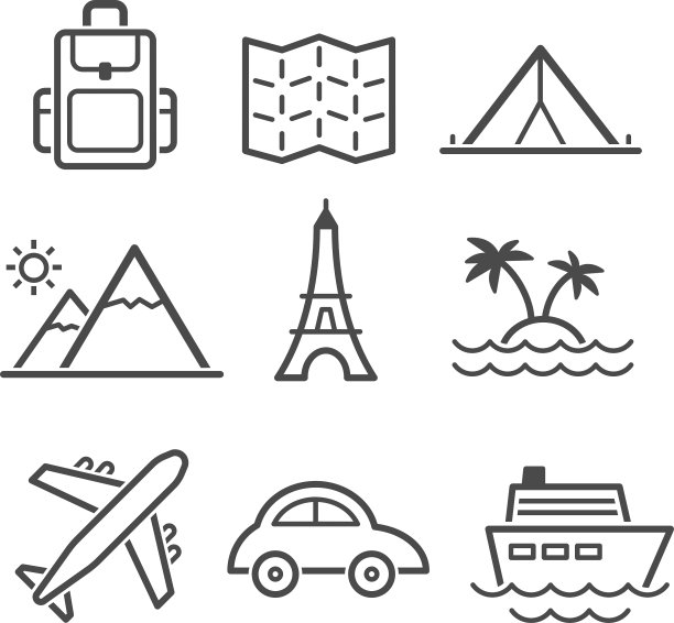 旅行和旅游图标集Simplus系列图片下载