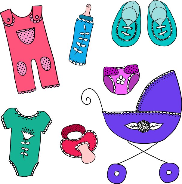 可爱的元素宝宝的到来卡图片下载