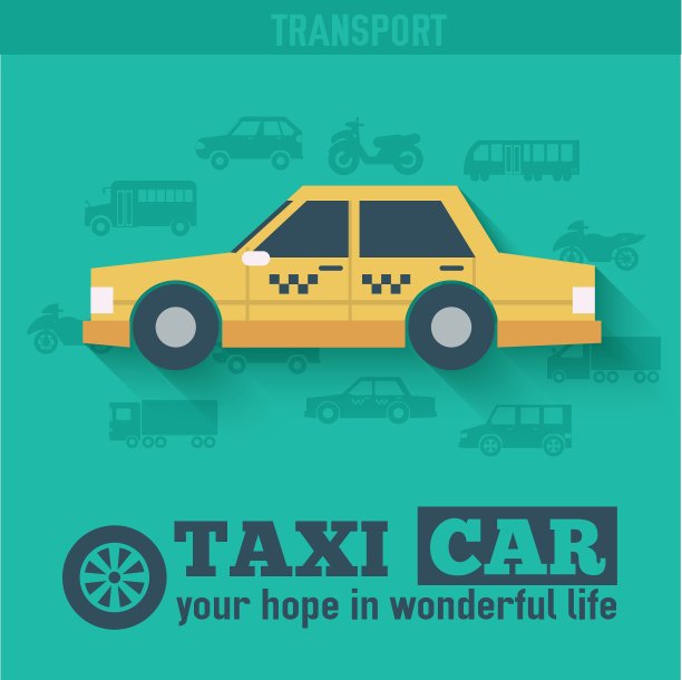 平面的士车背景概念模板为网页图片下载