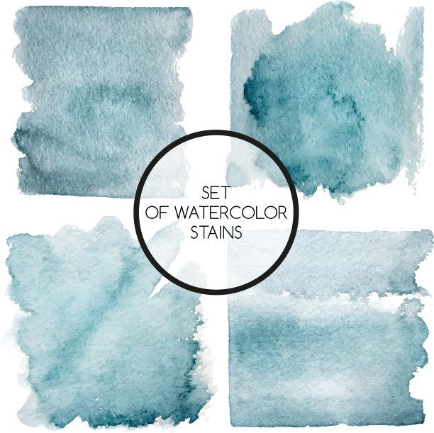 一组四个水彩方块图片下载