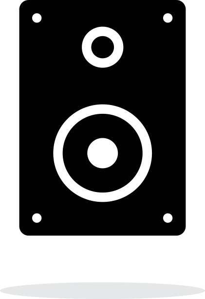 白色背景上的音频扬声器图标图片下载