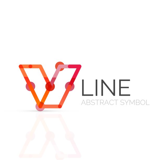 线性抽象标志连接多色图片下载