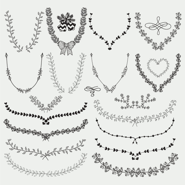 手绘花环月桂图片下载