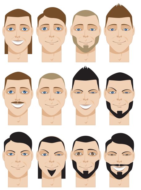 色彩斑斓的男性面孔图片下载