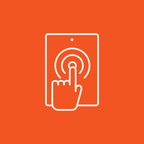 手指触摸数字平板电脑线图标图片下载