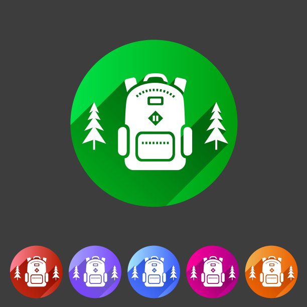 旅行背包背包图标平面网页标志图片下载
