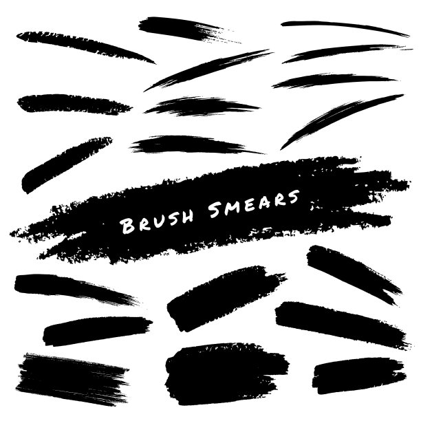 一套手绘Grunge画笔涂抹图片下载