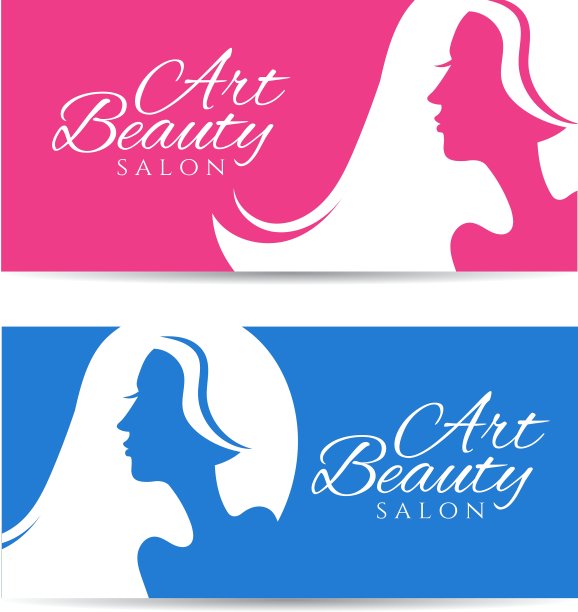 带有概念剪影的一组横幅图片下载