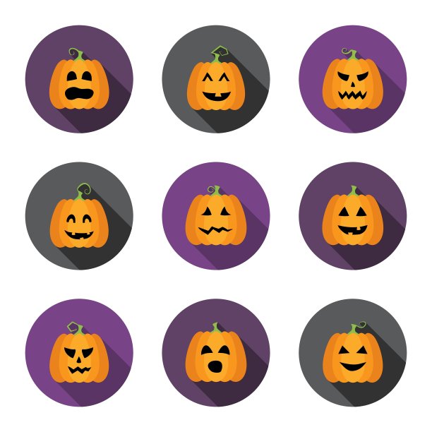 万圣节南瓜平圈图标设置图片下载