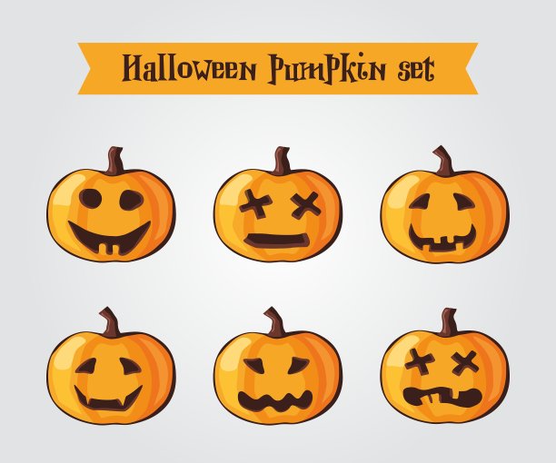 万圣节南瓜图标套装图片下载