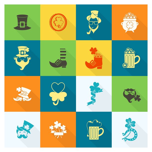 圣帕特里克节图标设置图片下载