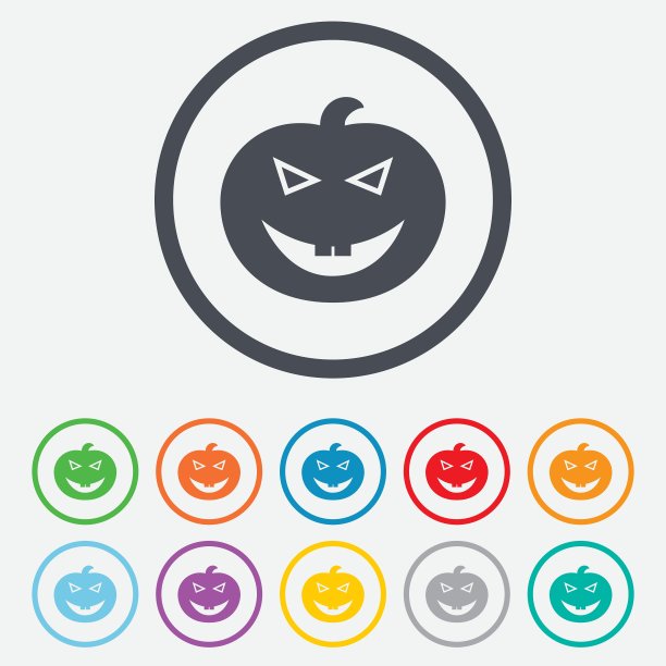 万圣节南瓜标志图标万圣节派对图片下载