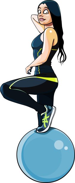 穿着健身服拿着一个大球的女人图片下载