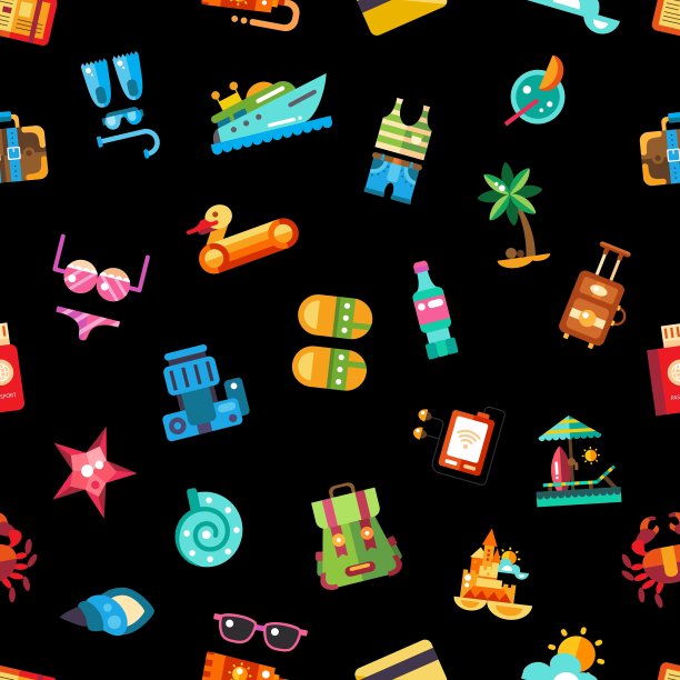 现代平面设计海滨旅游模式图片下载