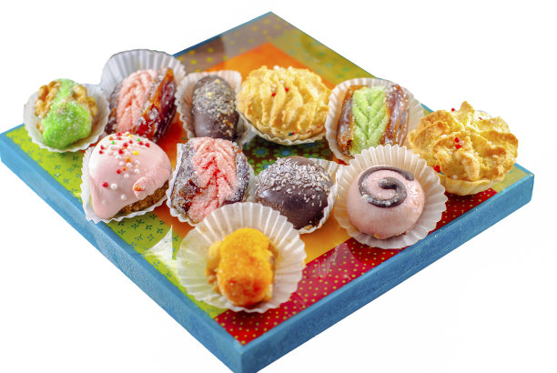 中东甜点。阿拉伯糖。指甲花和Mimouna饼干图片下载