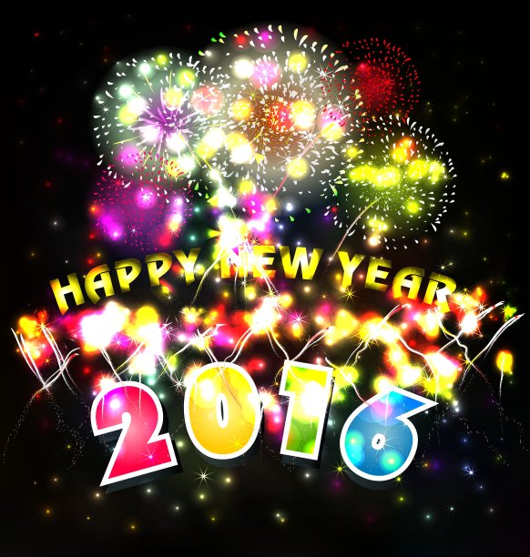 用烟花祝新年快乐图片下载