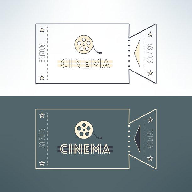 入场电影票的现代平面设计图片下载