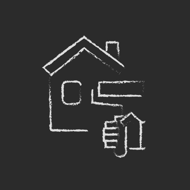 用粉笔画的房屋绘画图标图片下载