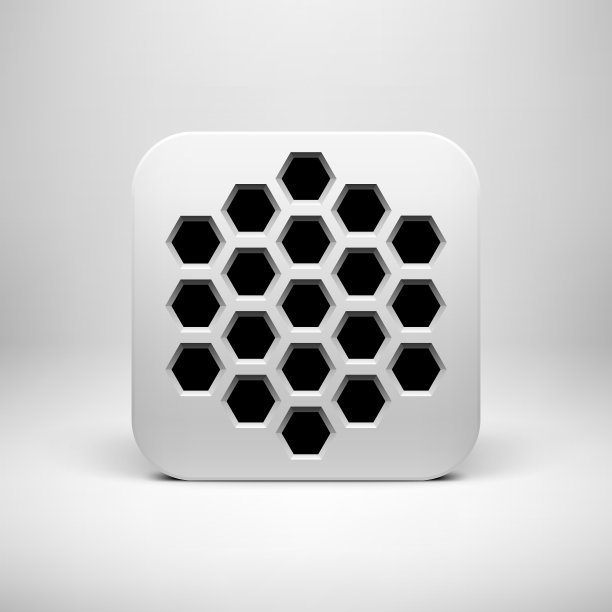 白色抽象应用程序图标按钮模板图片下载