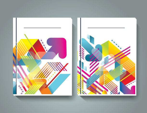 杂志封面与几何形状的图案图片下载