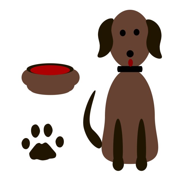 轮廓狗脚印图片下载