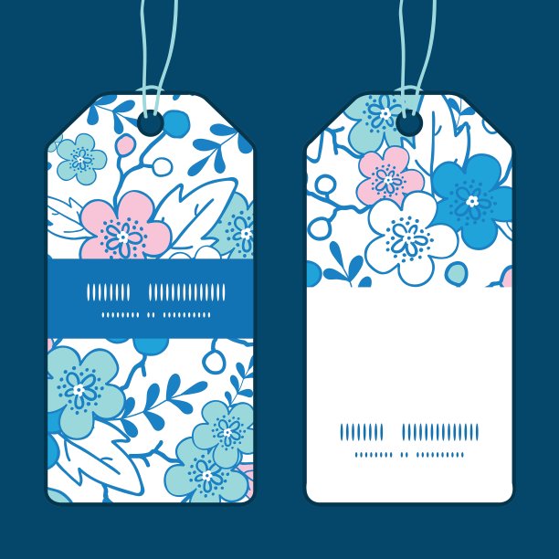 蓝色和粉红色的和服垂直开花图片下载