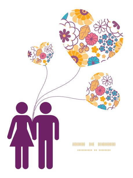 七彩东方花情侣相爱图片下载