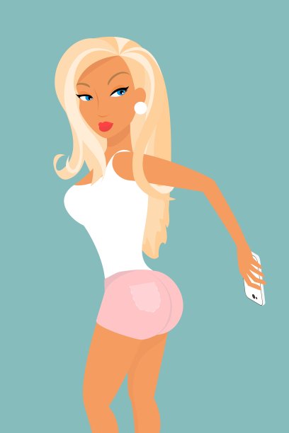 有趣的金发女郎正在拍她的屁股图片下载